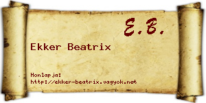 Ekker Beatrix névjegykártya