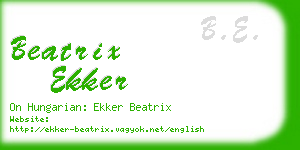 beatrix ekker business card